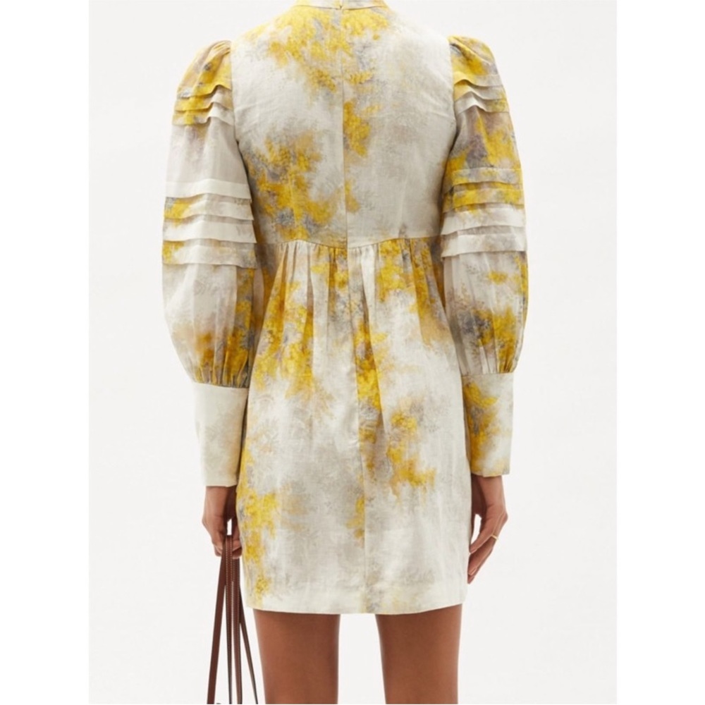 Zimmermann Yellow and Cream Mini Dress - Picture 2 of 6